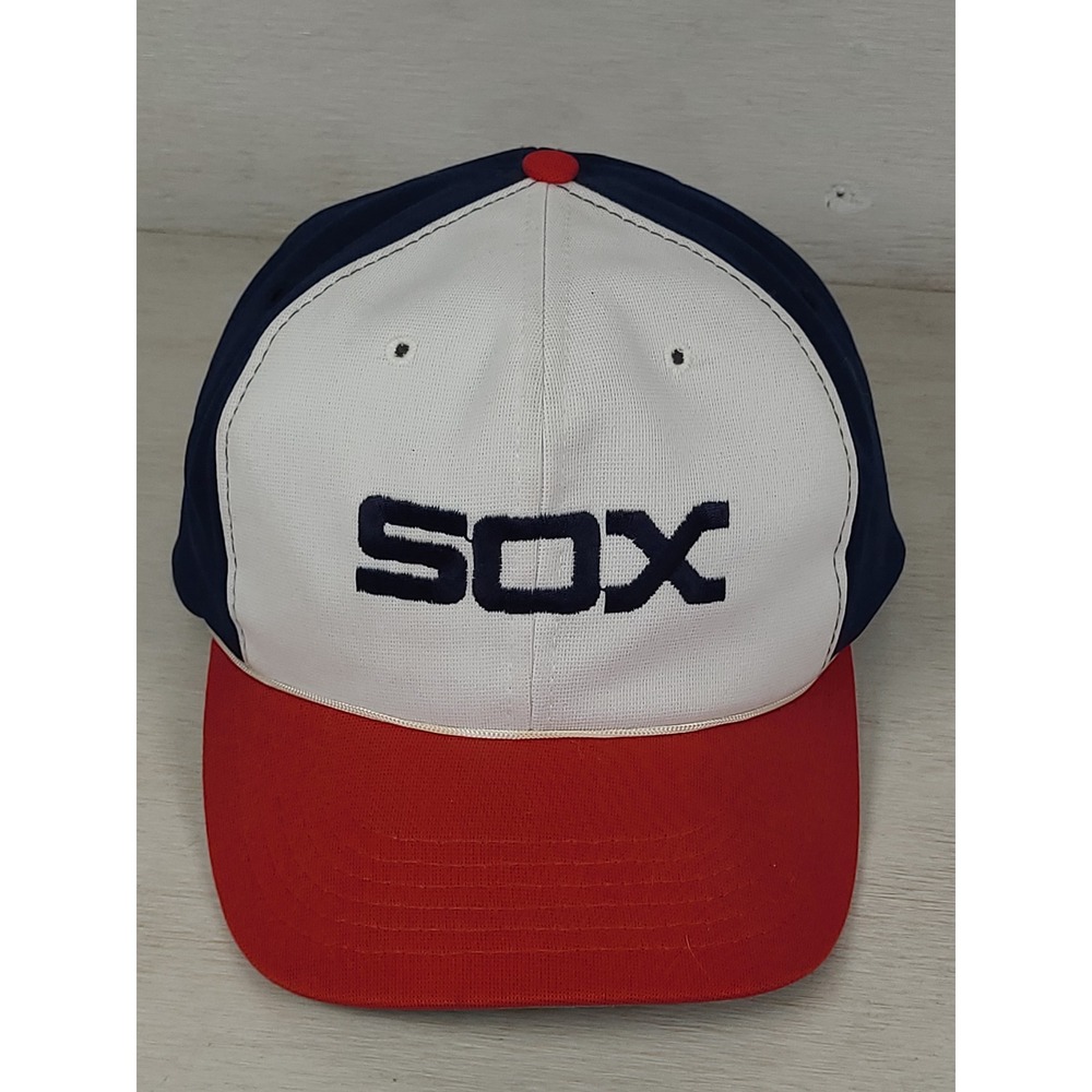 Vintage Annco Chicago White Sox MLB Snapback Hat Navy White Red Baseball Cap